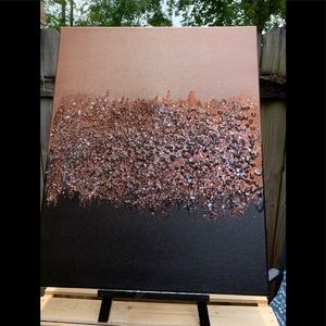 Black and bronze wall art